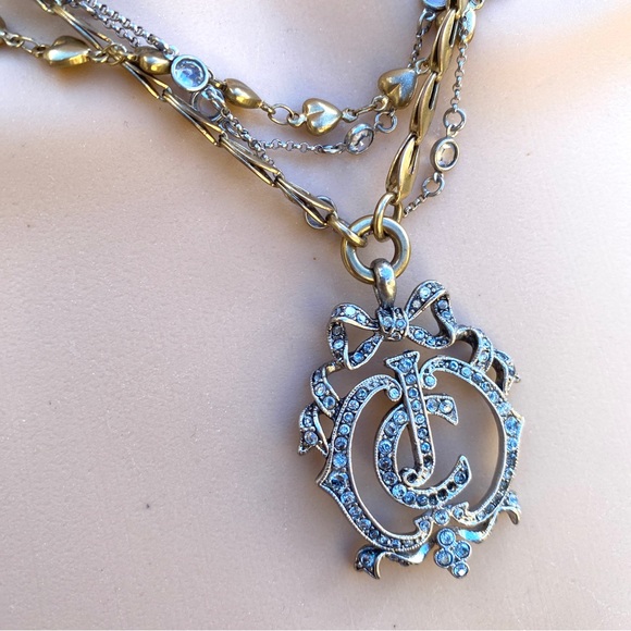 Vintage Juicy Couture 3 strings Chains necklace with Pendant - Picture 6 of 17